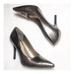 Sam & Libby Metallic Snakeskin Heels Size 9